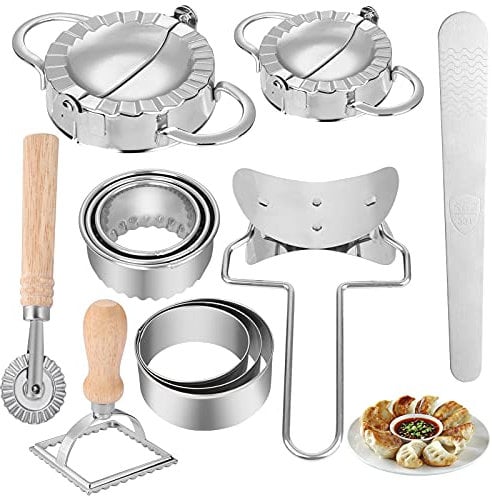 JOSPL 12pcs Ravioli Former,Edelstahl Ravioli Dumpling Maker,Eckige Ravioli-Stempel Former Ravioli Ausstecher Set Tortellini Form Dumpling Cutter Küche Werkzeuge Knödel Ravioli Biscuit Cutters