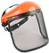 Milageto Forsthelm, Schutzhelm Metallgewebe Heavy Duty Mesh, Gesichtsschutz mit für Gartenschere Freischneider Mäher Forstwirtschaft, Orange I