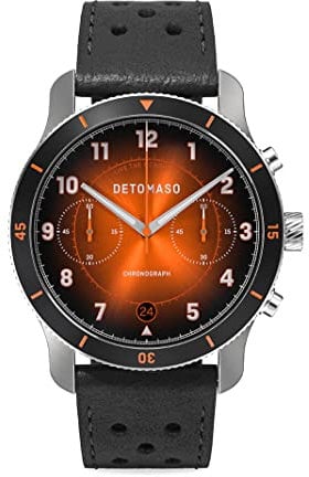 DeTomaso Venture Chronograph Limited Edition Black ORANGE - Leather Black