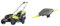 Ryobi OLM1833B 18V ONE+ Cordless 33cm Lawnmower (Body Only), Anthracite/Green & Double Serrated Blade Head (+10 Blades) for Edge Trimmers, Edges - Special High/Thick Grass