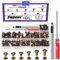 Swpeet M5 Chicago Viti rivetti in pelle assortiti per decorare e riparare artigianato in pelle (bronzo)