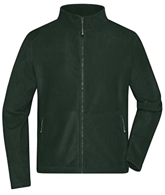 James & Nicholson Herren Microfleece Jacke - Klassisch geschnittene Jacke aus pillingfreiem Microfleece | Farbe: dark-green | Grösse: L