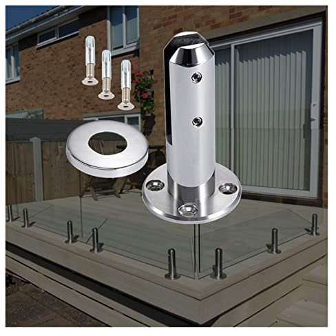 Geländerpfosten Glashalter Glasklemme Glas-Zapfenklemme für Pool Terrasse Garten Treppe Balkon Glas-Zaun-Geländer, Hochbelastbar Rostfreier Stahl DIY-Balustrade Geländer Glas Bodenklemme für Glasdicke