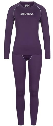 Kirkjubøur® Hafjall Damen Thermounterwäsche Thermoset 2-TLG. Langarmshirt und Lange Unterhose, Enge Passform, Funktionsunterwäsche für kalte Tage