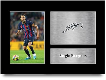 HWC Trading A4 Sergio Busquets Barcelona Geschenke Gedrucktes Signiertes Autogramm Foto für Fußball Anhänger and Fans - A4