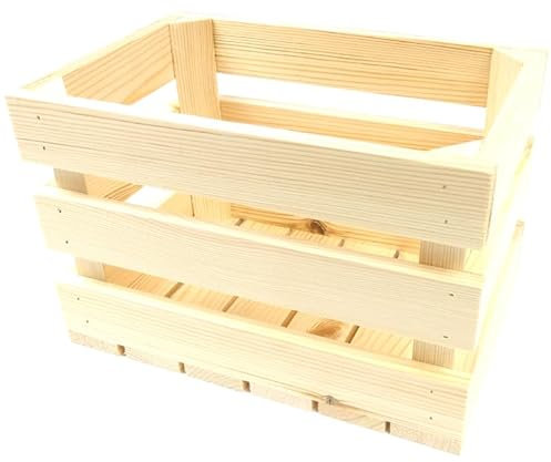 Cajón decorativo de 30 x 20 x 20 cm, caja de madera ecológica, cepillada para guardar vino, frutas y verduras