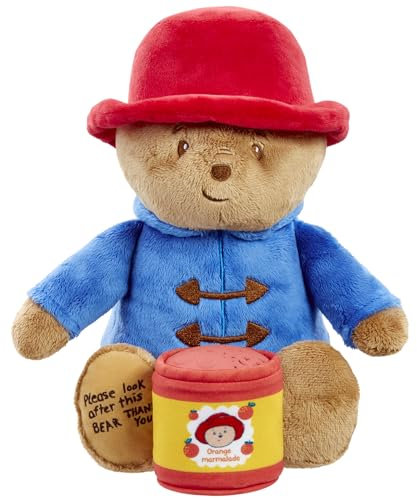 Rainbow Designs Bedtime Cuddles with Paddington Bear Set - Cuddleable Soft Teddy Toy & Marmalade Jar Nightlight - Calming Lullaby, Colour-Changing Moons & Stars