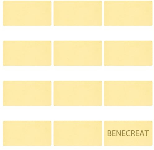 BENECREAT 24 Uds. Etiquetas En Blanco de Aluminio, Placa de Metal de Montaje Grabada con Láser de Aluminio, Hoja de Estampado En Blanco Rectangular de Aluminio Dorado para Collar, Pulsera, 10x5cm