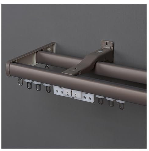 Gardinenschiene 2-läufig Vorhangschienen Schwerlast Und Beschläge Vorhangstange Wandmontage Raumteiler Schienensystem Sichtschutz Für Trennwand/Wohnzimmer ( Color : Gray , Size : 200cm(4*100cm) )