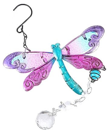 OSALADI 2st Ornament Windspiele Kronleuchter Reißverschluss Autodekoration Lüfter Für Auto Lila Verzierungen Fan-Pull-kettenanhänger Hängende Glaslibelle Leichte Zugkette Fliegenfalle
