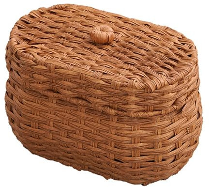UruMax Eierkorb Aus Rattan Bauerneierhalter Weidenkorb Mit Deckel Körbe Organisieren Dekorative Jutekörbe Hühnereierhalter Weidenkorb Mit Griff Imitation Rebe Spielzeug Essenskorb