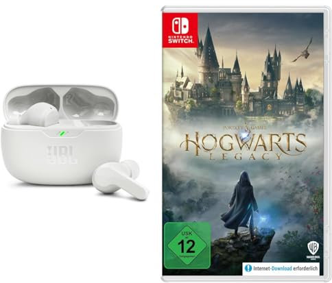JBL Wave Beam – Kabellose In-Ear Ohrhörer mit IP54 und IPX2 Wasserdichtigkeit – Freisprechfunktion und 32 Stunden Akkulaufzeit – In Weiß & Hogwarts Legacy (Nintendo Switch)