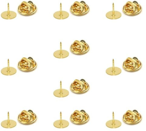 BOUMVID Schmetterling Pin Clutch, 10 Stück Verschlüsse Butterfly Clips Pins, Schmetterling Kupplung Clip, Anstecker Verschluss für DIY, Hüte, Krawatten, Jacken, Taschen (Golden)