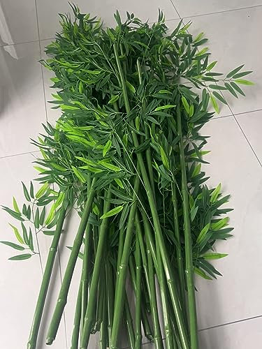 BOKNI Plantes artificielles d'extérieur résistantes aux UV, 500 200 100 80 50 30, Paquet de 20 Faux bambous pour Porche/arrière-Cour/Patio, 6 5 4 3 2 Pieds de Haut, décoration Murale Verte (couleu