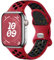 Upeak Sport Strap Compatible with Apple Watch Strap 45mm 44mm 42mm 49mm, Breathable Recycled Silicone Colorful Flakes Band, for iWatch Strap Ultra 2 SE Series 9 8 7 6 5 4 3 2 1, L, Red/Black