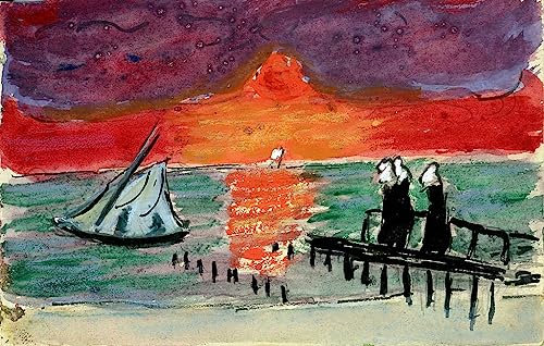 GKAZGQPR Berühmte Gemälde Leinwand Kunstdrucke Ölgemälde auf Leinwand Ostsee S von marianne von werefkin Leinwand Ölgemälde für Schlafzimmer Home Decor 60x90cm