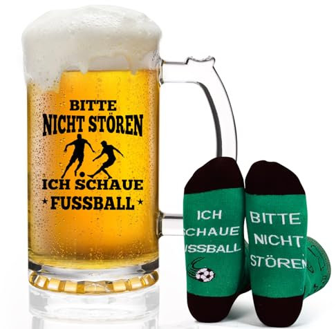 Joymaking Bierglas Socken Geschenke für Männer, Männer Geschenke, Lustige Geschenke für Männer, Fussball Geschenke Jungen, Geschenkideen für Männer, Fußball Geschenke für Männer Biermug 0,5L