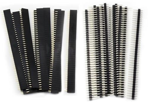 20 Stück 2.54mm Stiftleiste Runde Männlich und Weiblich,Gerade Einreihige Buchsenleiste Stiftleiste Sockel Steckerleiste, für Arduino Stackable Shield