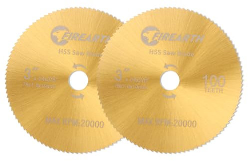 2Pcs 3 Inch HSS Circular Saw Blade 72T Cut-Off Wheels with 3/8(10mm) Aobor TiN Coated for Die Grinder Rotary Tools Cut Off Tool, Mini Circular Saw, for Wood Plastic Cutting Discs