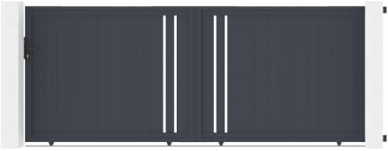Casanoov Portail coulissant 4m GIONA H.160cm aluminium gris