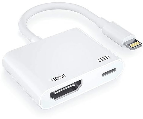 BLUESEABUY Adaptateur HDMI Lightning pour iPhone et iPad - Adaptateur AV Numérique Compatible avec Tous Les iPhones et iPads - Pour Téléviseur, Moniteur, Projecteur