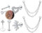 VFUN 16g Chirurgenstahl Flacher Rücken Piercing Ohr Mit Kette Threadless Lippenpiercing Labret Piercing 8mm Schraube Zurück Tragus Helix Cartilage Conch Piercing Ohr Piercing Schmuck