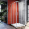 SONNI Cabine de douche 90 x 90 x 195 cm - Entrée d'angle avec receveur de douche - Double porte coulissante en verre véritable