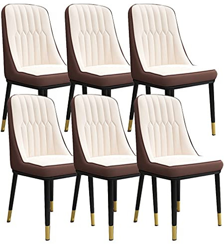 Modernes Design Metallbeine Esszimmerstühle 6er Set Leder Küche Schlafzimmer Ehezimmer Balkon Sofa Stuhl Schminktisch Schminkstuhl Wohnzimmerstühle Schwarz & Hellgrün