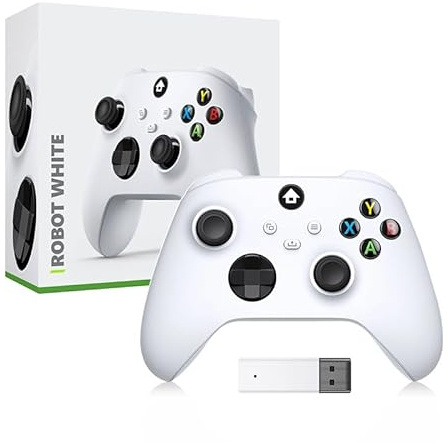 Generico Per il controller Gamepad per PC con ricevitore wireless 2.4G, impugnatura Rocker Gaming anti-scivolo, per console Xbox, Windows e accessori Gamepad per PC (bianco)