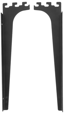 Generic 2 Stück Glashalter Rack weiß Regalträger Sicherheitsglasspender Wandhalterung Regalschienen Glasregal Halterung Schienensystem Pilasterleiste Verstellbares Schwarz Eisen