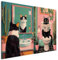 murando - Wandbilder Set Schwarzer Katze 40x30cm 2 Teilig je 20x30cm Collage 2er Mehrteiligen Gemälden Vlies Leinwandbild Kunstdrucke Leinwand Bilder - Gästetoilette-Deko Geschenkidee g-H-10137-b-a