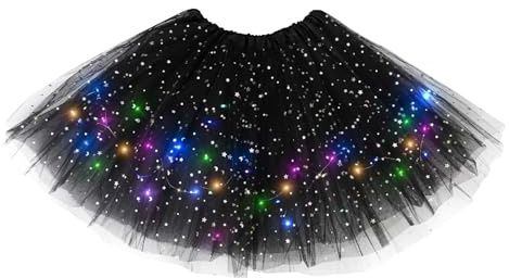 BALAYSIER LED Tütü Damen für Erwachsene Teenager Leuchtender Tüllrock Damen für Fasching Karneval Ballett Halloween Kostüme