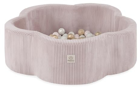 MISIOO Bällebad Blume/Wolke für Babys und Kinder - 95x30cm - Hochwertiger Stoff - Bällebad Baby ab 1 Jahr - 200 Bälle - Perfekt für Kleinkinder und Spielspaß