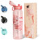 UZSPACE Trinkflasche 1L Sport Wasserflasche, kohlensäure geeignet, auslaufsicher Flasche, spülmaschinenfest, Ein klick Öffnung, BPA-frei, Sportflasche für arbiet gym fahrrad fitness wandern,Rosa