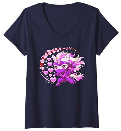 Femme Gobelet d'anniversaire licorne Ninja I Like Toddler Vibes pour filles T-Shirt avec Col en V