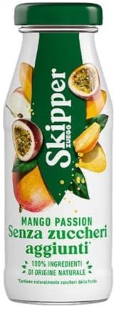 Zuegg Skipper Mango Passion 200ml x24 | Succo di Frutta Senza Zucchero, 100% Ingredienti di Origine Naturale