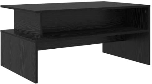 vidaXL Couchtisch in Schwarz-Eiche – Cooles, einfaches Design mit Einer schicken, verwitterten Oberfläche. Der rechteckige Tisch aus Holzwerkstoffen hat die Maße 90 x 55 x 42,5 cm