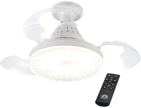 Luz De Techo Con Ventilador,Ventilador De Techo Retráctil Con Luces - Dispositivo De Iluminación Silencioso Y Ajustable Para Hogar Oficina Sala