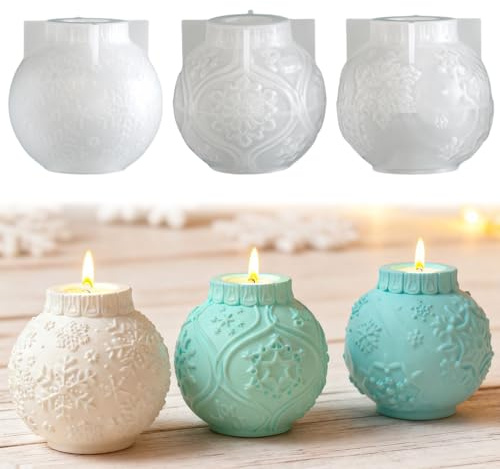 Silikonformen Gießformen Weihnachten, Weihnachtskugel Kerzenformen Silikon Gießformen Weihnachten, Silikonformen Kerzen Gießformen Silikon Gips Gießen Formen, Für Diy Weihnachtsdeko (SET)