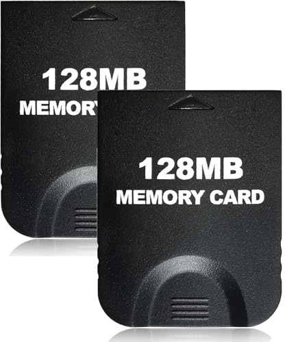 Hyamass 128MB(2043 Blocks) Gamecube Memory Card, High Speed Game Memory Card Compatible for Nintendo Gamecube and Wii Console Accessory Kits - Black-128MB/2Pack