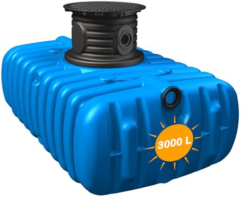 YOURSOL FLAT S Flachtank-Paket 3000 L Garten-Comfort, Komplettsystem inkl. Pumpe, Filter, Wassersteckdose, Zisterne, Trinkwassertank blau, Frischwassertank