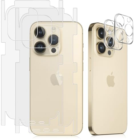 HeeYeal Back Screen Protector +Camera Lens Protection for iPhone 14 Pro Max | [2+2 Pack] Anti-Scratch, TPU, Thin, Matte Protective Border with Installation Tool Back Protection Film for iPhone 14 Pro Max
