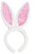 Bristol Novelty MD101 Oreilles de Lapin sur Serre-tête, Rose et Blanc
