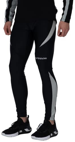 Airtracks Herren Laufhose Lang Pro Jogginghose Trainingshose Jogginghose Fitnesshose Leggings Fahrradhose - schwarz-grau - L - Herren