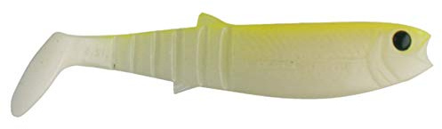 Savage Gear Cannibal Shads Gummifisch (6,8cm, 8cm, 10cm, 12,5cm) , Gummiköder, Hechtköder, Angelköder, Kunstköder, Barschköder, Zanderköder, Köder für Hecht, Zander, Barsch, Waller, Dorsch & Heilbutt, Länge / Gewicht:8cm / 5g, Farbe:Fluo Glow