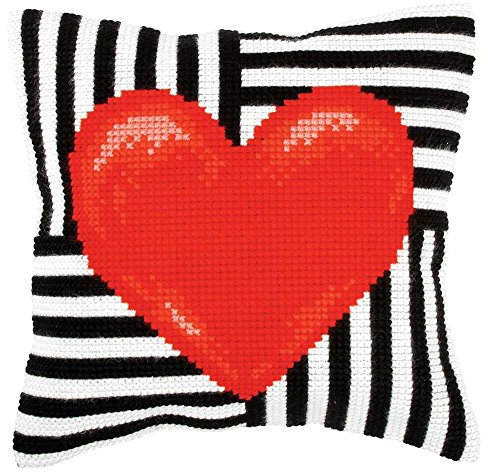 Orchidea Big Heart Cushion Front Chunky Cross Stitch Kit
