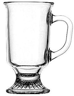 Anchor Hocking 69738 Glass Irish Coffee Mugs Cup - Tea Cups Coffee Mocha Mugs (4 pack) by Chabrias ltd, 8 fluid ounces