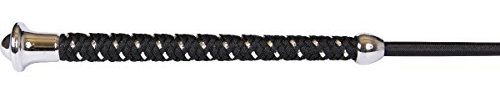 Eldorado Dressurgerte mit Silberknauf - schwarz - 100 cm