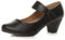 AJVANI mid Heel Mary Jane Strap Smart Work Comfort Court Shoes Size 4 37 Black Matte