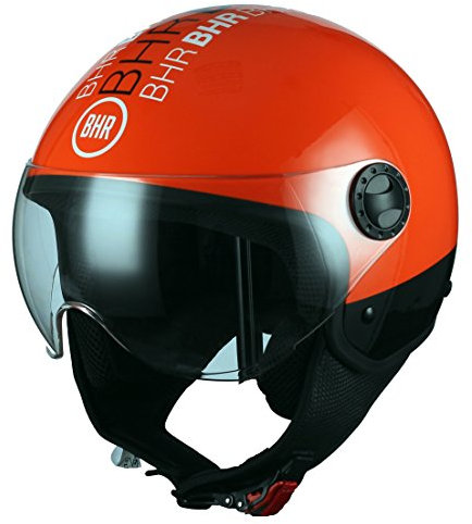 BHR 56469 Casque Moto Demi-Jet Ligne One 801, Orange Fluo, XL